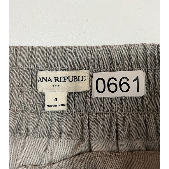 Banana Republic Grey Pull On Skirt with White Lace Stripes Pockets Women's 4 - Picture 10 of 10